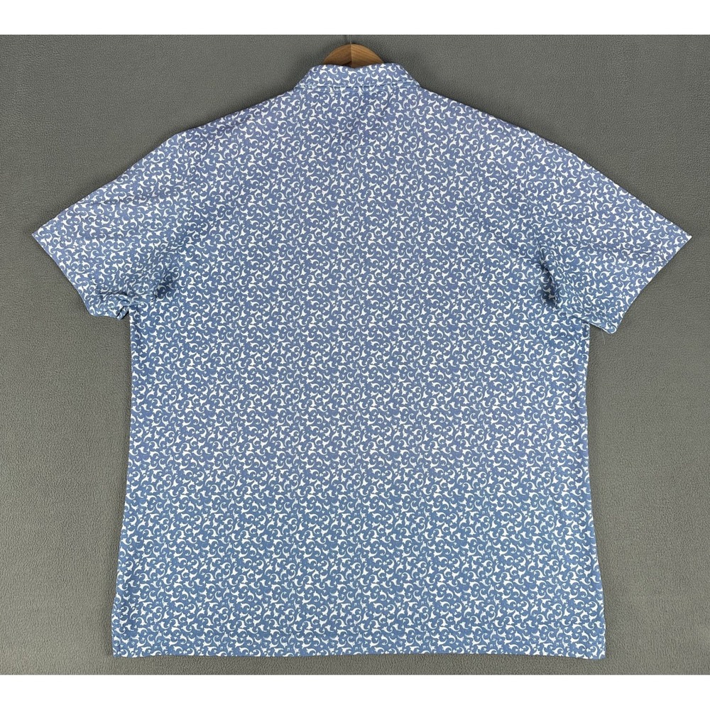 Johnnie O Polo Shirt Mens XL Blue Geometric Naples Vineyards Performance Golf - Picture 3 of 9